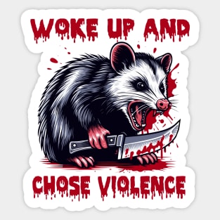 possum chose violence Sticker